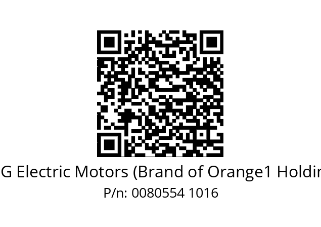   CEG Electric Motors (Brand of Orange1 Holding) 0080554 1016