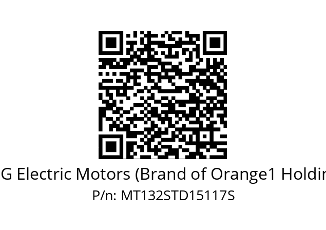   CEG Electric Motors (Brand of Orange1 Holding) MT132STD15117S