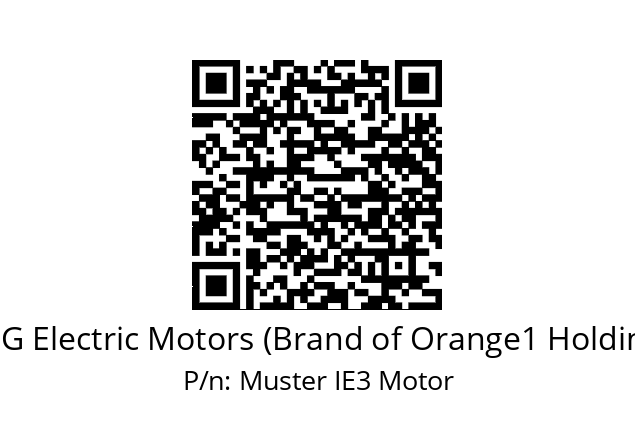   CEG Electric Motors (Brand of Orange1 Holding) Muster IE3 Motor