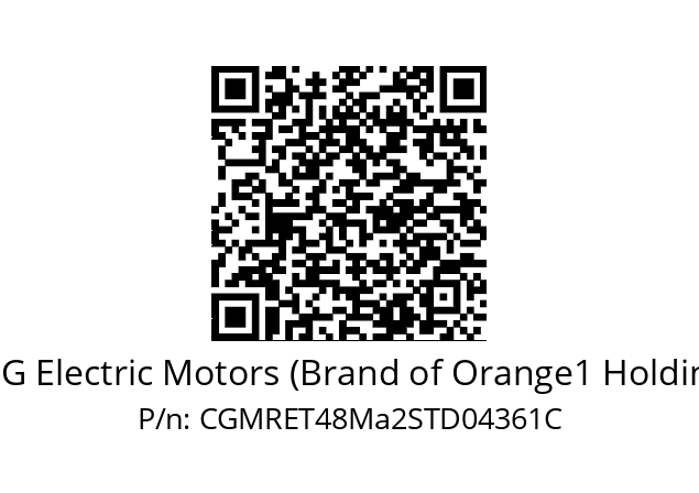   CEG Electric Motors (Brand of Orange1 Holding) CGMRET48Ma2STD04361C