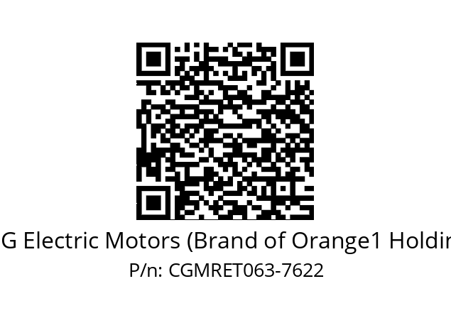   CEG Electric Motors (Brand of Orange1 Holding) CGMRET063-7622