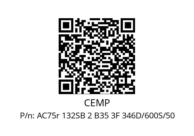   CEMP AC75r 132SB 2 B35 3F 346D/600S/50