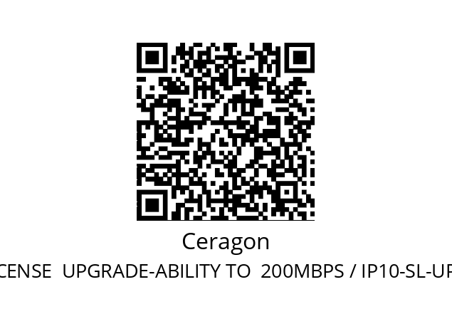   Ceragon SW LICENSE  UPGRADE-ABILITY TO  200MBPS / IP10-SL-UPG-100-200