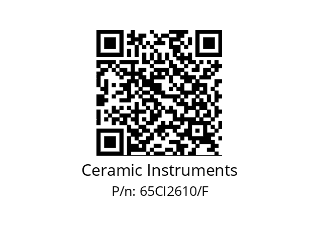   Ceramic Instruments 65CI2610/F