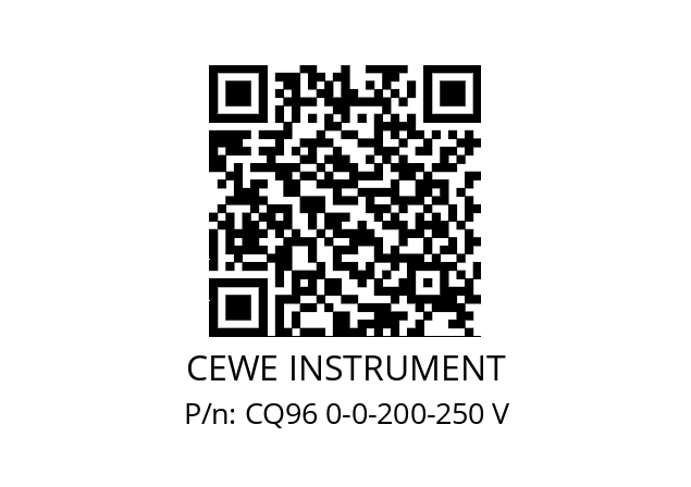   CEWE INSTRUMENT CQ96 0-0-200-250 V