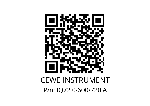   CEWE INSTRUMENT IQ72 0-600/720 A