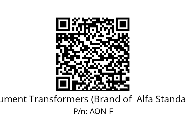   CGS Instrument Transformers (Brand of  Alfa Standard Group) AON-F