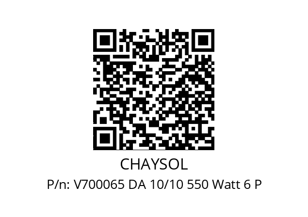   CHAYSOL V700065 DA 10/10 550 Watt 6 P