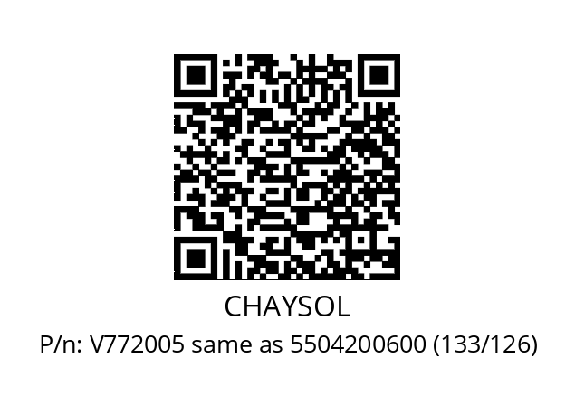   CHAYSOL V772005 same as 5504200600 (133/126)