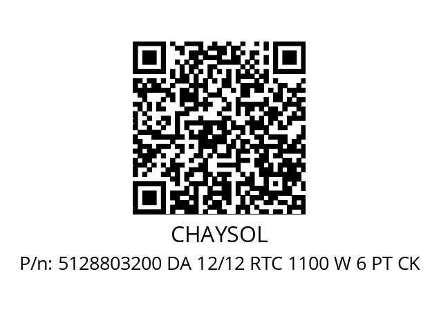   CHAYSOL 5128803200 DA 12/12 RTC 1100 W 6 PT CK