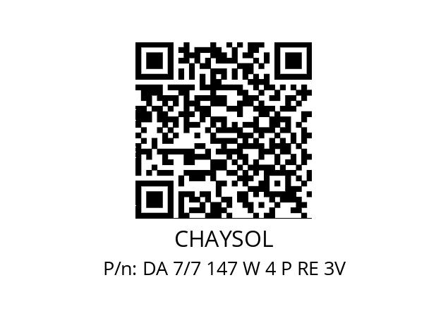   CHAYSOL DA 7/7 147 W 4 P RE 3V