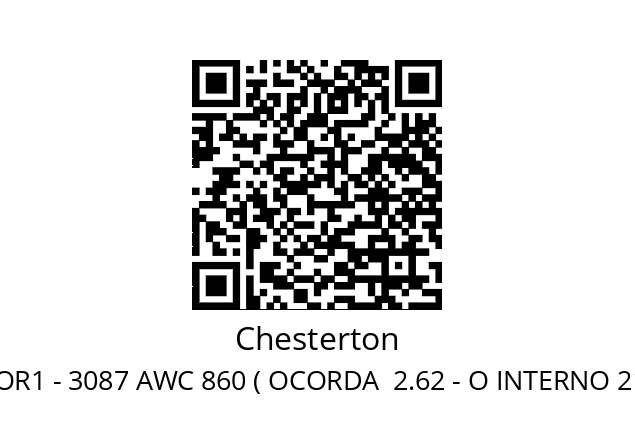   Chesterton OR1 - 3087 AWC 860 ( OCORDA  2.62 - O INTERNO 21.89 )