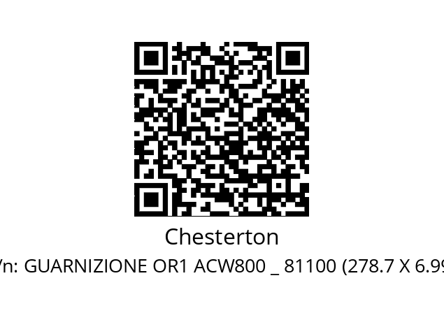   Chesterton GUARNIZIONE OR1 ACW800 _ 81100 (278.7 X 6.99 )