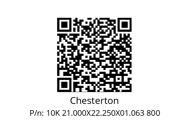   Chesterton 10K 21.000X22.250X01.063 800