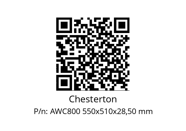   Chesterton AWC800 550x510x28,50 mm