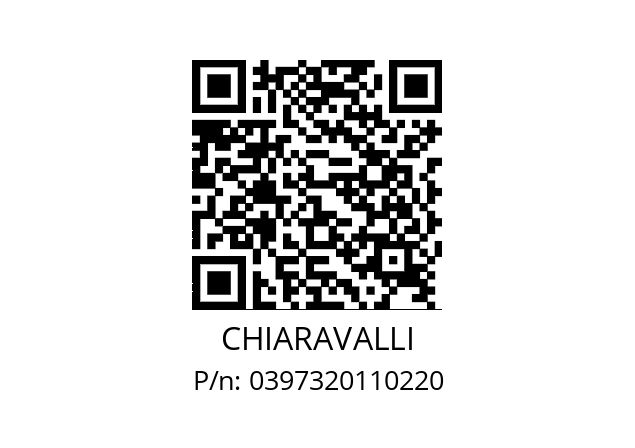   CHIARAVALLI 0397320110220