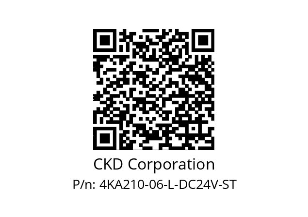   CKD Corporation 4KA210-06-L-DC24V-ST