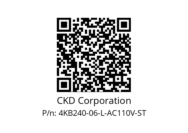   CKD Corporation 4KB240-06-L-AC110V-ST