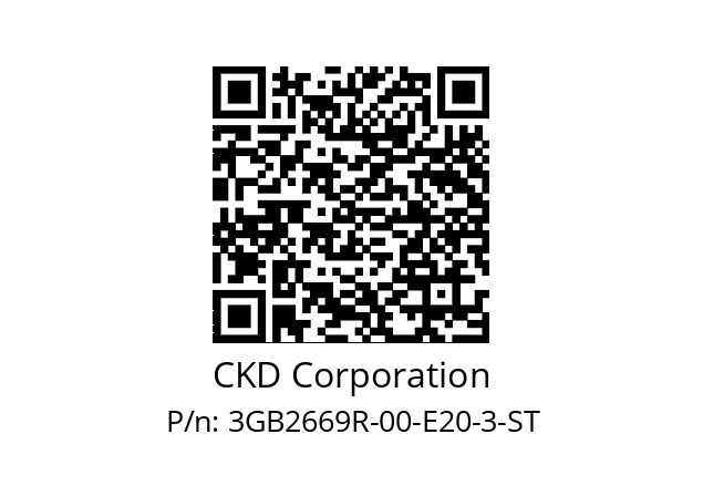   CKD Corporation 3GB2669R-00-E20-3-ST