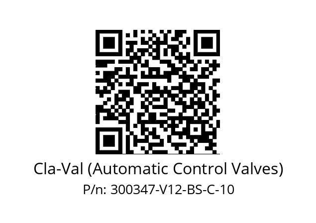   Cla-Val (Automatic Control Valves) 300347-V12-BS-C-10