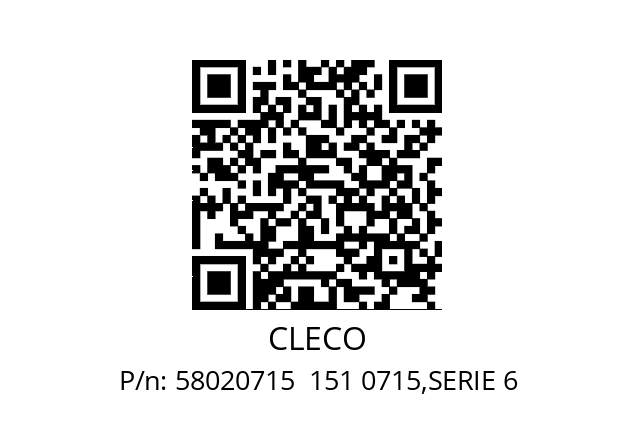   CLECO 58020715  151 0715,SERIE 6