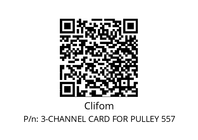   Clifom 3-CHANNEL CARD FOR PULLEY 557