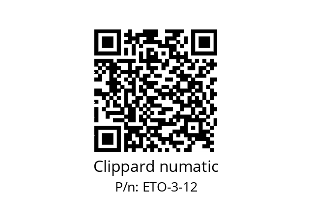   Clippard numatic ETO-3-12