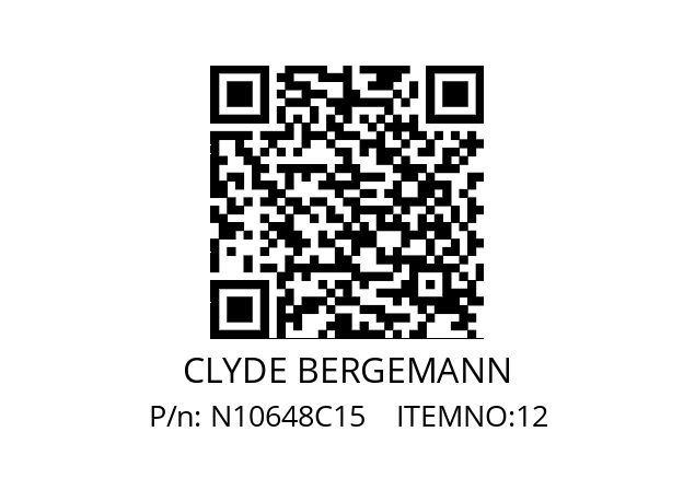   CLYDE BERGEMANN N10648C15    ITEMNO:12