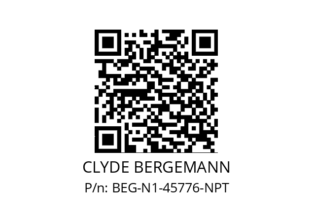   CLYDE BERGEMANN BEG-N1-45776-NPT