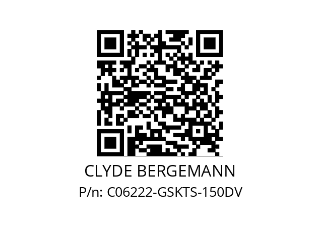   CLYDE BERGEMANN C06222-GSKTS-150DV