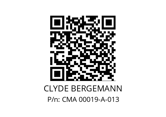   CLYDE BERGEMANN CMA 00019-A-013