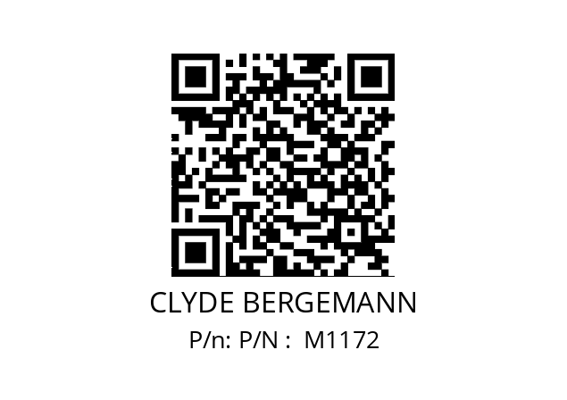   CLYDE BERGEMANN P/N :  M1172