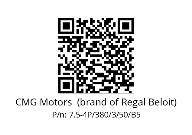   CMG Motors  (brand of Regal Beloit) 7.5-4P/380/3/50/B5