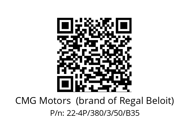   CMG Motors  (brand of Regal Beloit) 22-4P/380/3/50/B35