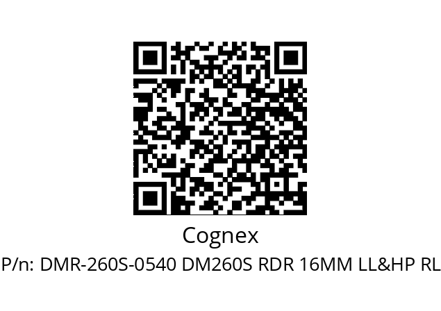   Cognex DMR-260S-0540 DM260S RDR 16MM LL&HP RL