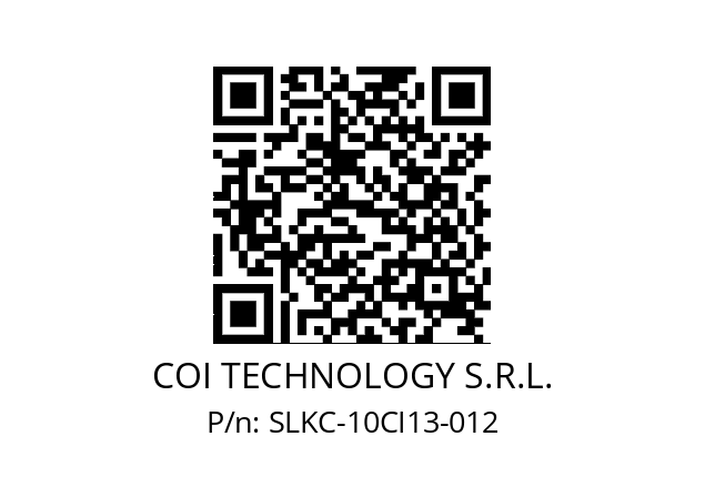   COI TECHNOLOGY S.R.L. SLKC-10CI13-012