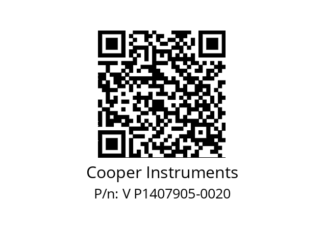   Cooper Instruments V P1407905-0020