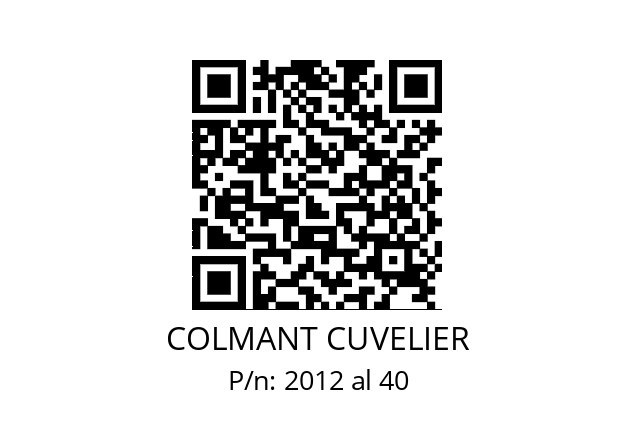   COLMANT CUVELIER 2012 al 40