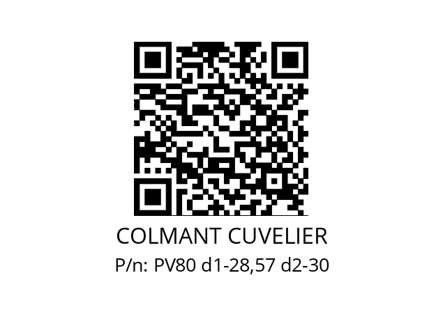   COLMANT CUVELIER PV80 d1-28,57 d2-30