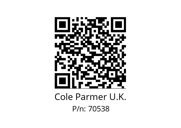   Cole Parmer U.K. 70538