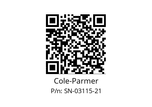   Cole-Parmer SN-03115-21