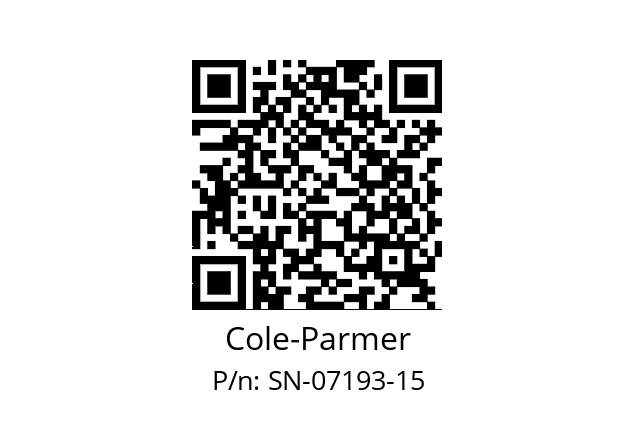   Cole-Parmer SN-07193-15