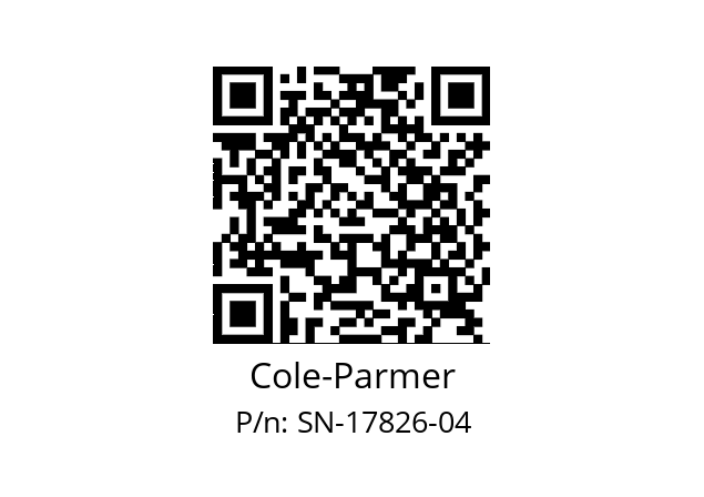   Cole-Parmer SN-17826-04