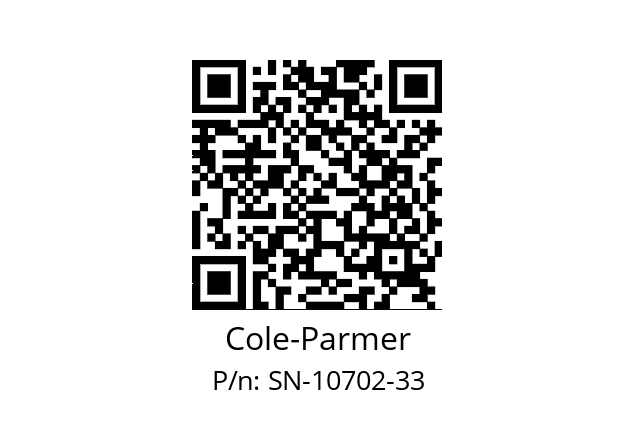   Cole-Parmer SN-10702-33