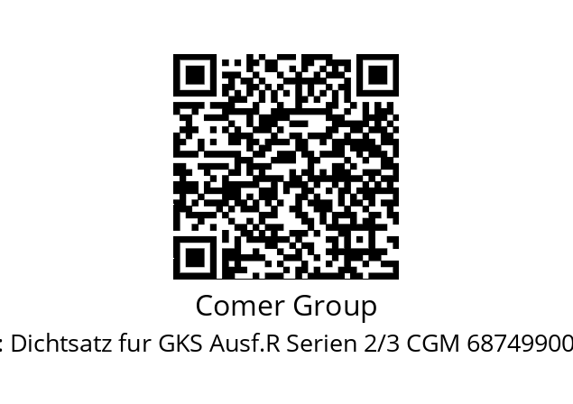   Comer Group Dichtsatz fur GKS Ausf.R Serien 2/3 CGM 68749900060