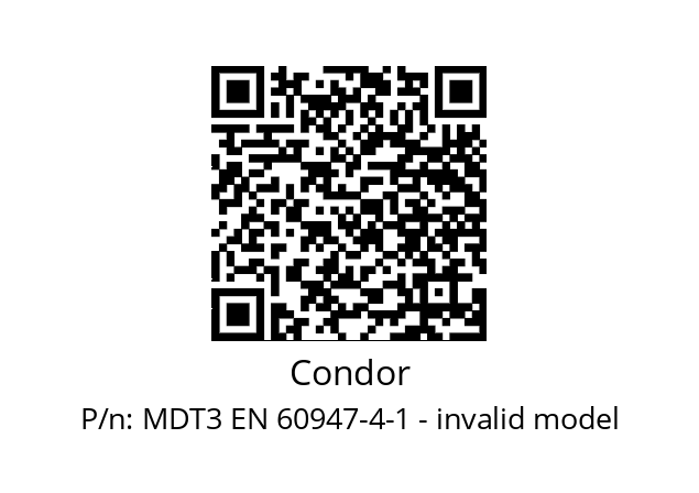   Condor MDT3 EN 60947-4-1 - invalid model