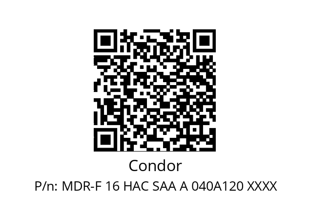   Condor MDR-F 16 HAC SAA A 040A120 XXXX