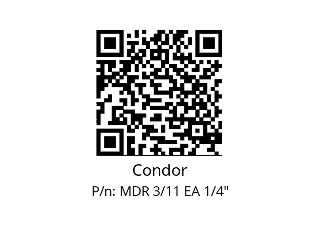   Condor MDR 3/11 EA 1/4"