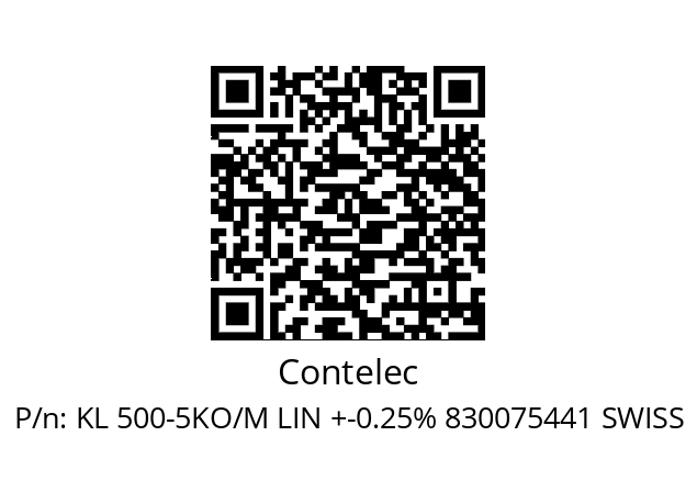   Contelec KL 500-5KO/M LIN +-0.25% 830075441 SWISS