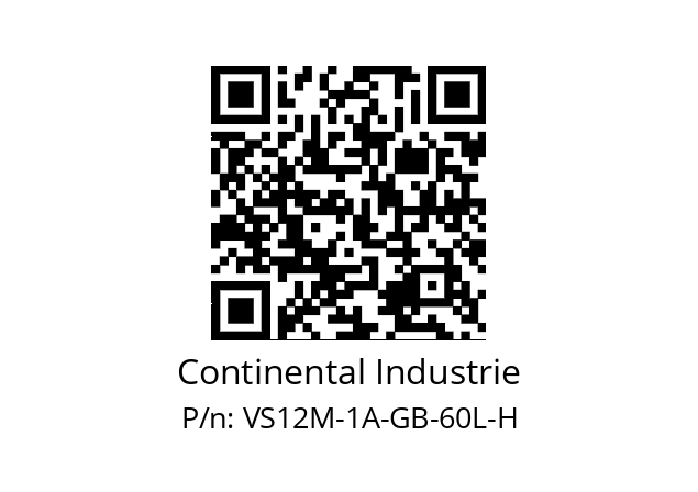   Continental Industrie VS12M-1A-GB-60L-H